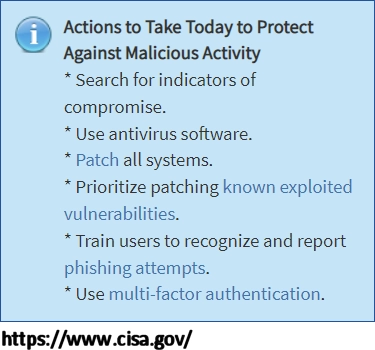 CISA cyber security advice