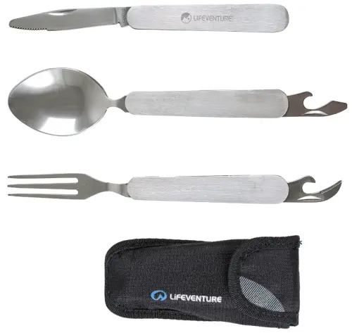 Folding knife fork spoon set